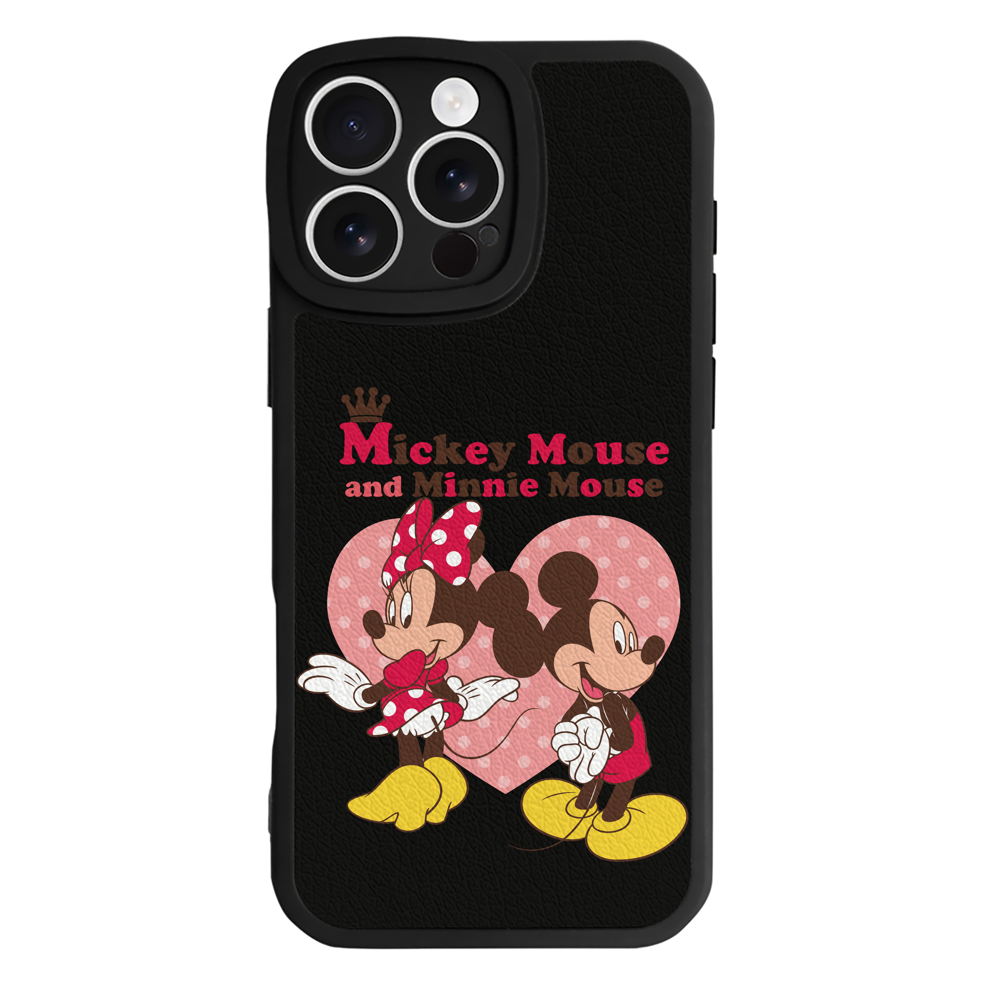 （画像用） ミッキーマウス Mickey Mouse 【iPhone 16シリーズ対応】シリコンスマホケース（レザー調） 材質：シリコン
